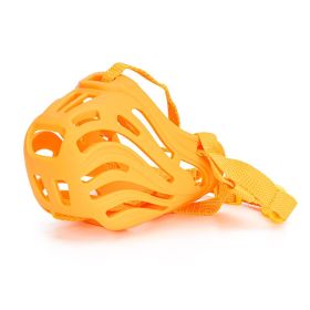 Pet Comfortable Dog Silicone Mouth Cover Mask (Option: Yellow-No7)